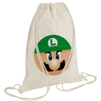 Luigi flat, Τσάντα πλάτης πουγκί GYMBAG natural (28x40cm)