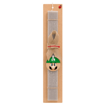 Luigi flat, Easter Set, wooden keychain & scented Easter candle flat (30cm) (GRAY)