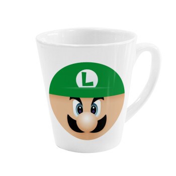 Luigi flat, Κούπα κωνική Latte Λευκή, κεραμική, 300ml