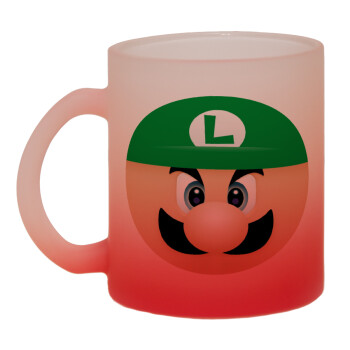 Luigi flat, Κούπα γυάλινη δίχρωμη με βάση το κόκκινο ματ, 330ml