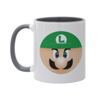 Luigi flat, Mug colored grey, ceramic, 330ml