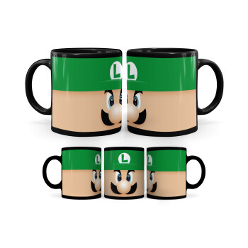 Luigi flat, Mug black, ceramic, 330ml