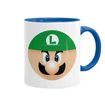 Luigi flat, Mug colored blue, ceramic, 330ml