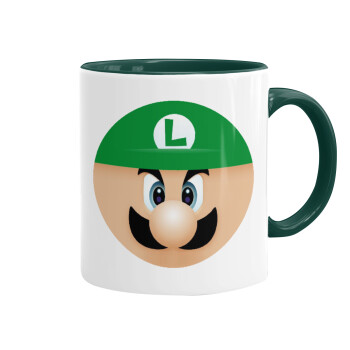 Luigi flat, Mug colored green, ceramic, 330ml