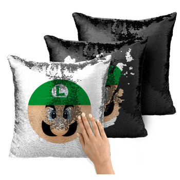 Luigi flat, Μαξιλάρι καναπέ Μαγικό Μαύρο με πούλιες 40x40cm περιέχεται το γέμισμα