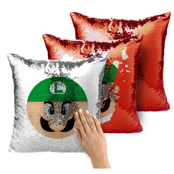 Luigi flat, Μαξιλάρι καναπέ Μαγικό Κόκκινο με πούλιες 40x40cm περιέχεται το γέμισμα