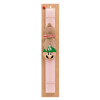 Easter Set, wooden keychain & scented flat Easter candle (30cm) (PINK)