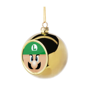 Luigi flat, Golden Christmas tree ball ornament 8cm