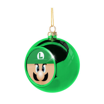 Luigi flat, Χριστουγεννιάτικη μπάλα δένδρου Πράσινη 8cm