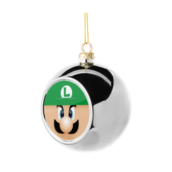 Luigi flat, Χριστουγεννιάτικη μπάλα δένδρου Ασημένια 8cm