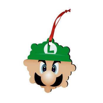 Luigi flat, Christmas ornament snowflake wooden 7.5cm