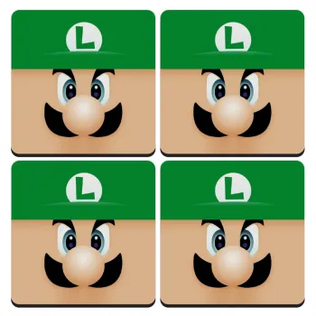 Luigi flat, ΣΕΤ 4 Σουβέρ ξύλινα τετράγωνα (9cm)