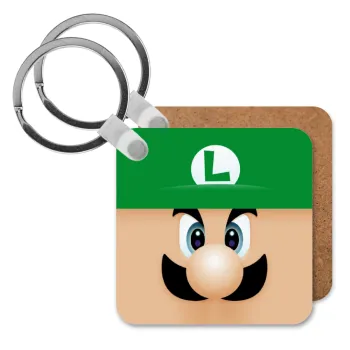 Luigi flat, Μπρελόκ Ξύλινο τετράγωνο MDF