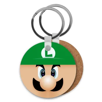 Luigi flat, Μπρελόκ Ξύλινο στρογγυλό MDF Φ5cm