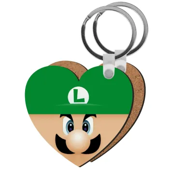 Luigi flat, Μπρελόκ Ξύλινο καρδιά MDF