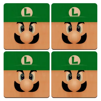 Luigi flat, ΣΕΤ x4 Σουβέρ ξύλινα τετράγωνα plywood (9cm)