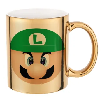 Luigi flat, Κούπα κεραμική, χρυσή καθρέπτης, 330ml