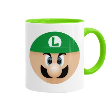 Luigi flat, Mug colored light green, ceramic, 330ml
