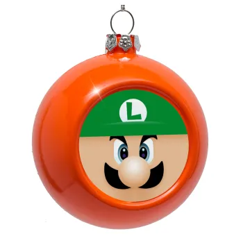 Luigi flat, Orange Christmas tree ornament bauble 8cm