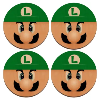 Luigi flat, ΣΕΤ x4 Σουβέρ ξύλινα στρογγυλά plywood (9cm)