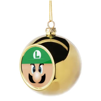 Luigi flat, Golden Christmas tree ball ornament 8cm