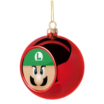 Luigi flat, Χριστουγεννιάτικη μπάλα δένδρου Κόκκινη 8cm