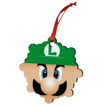 Luigi flat, Christmas ornament snowflake wooden 7.5cm