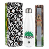 Easter candle, metallic white thermos bottle (500ml) & aromatic flat candle (30cm) (GRAY)