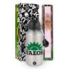 Easter Set, metallic Silver aluminum water bottle (500ml) & scented flat Easter candle (30cm) (PINK)