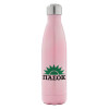 Μεταλλικό παγούρι θερμός Ροζ Ιριδίζον (Stainless steel), διπλού τοιχώματος, 500ml