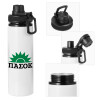 Metal water bottle with safety cap, aluminum 850ml