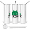 Tumbler stainless steel 600ml, with metal straw & cleaning brush