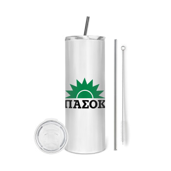 pasok, Eco friendly stainless steel tumbler 600ml, with metal straw & cleaning brush