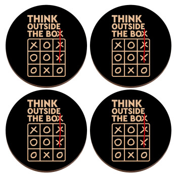 Think outside the BOX, ΣΕΤ x4 Σουβέρ ξύλινα στρογγυλά plywood (9cm)