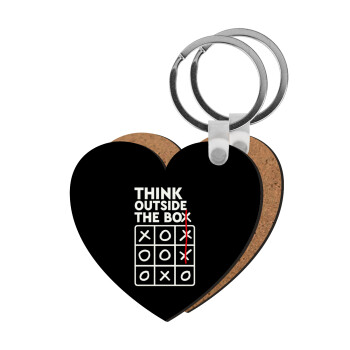 Think outside the BOX, Μπρελόκ Ξύλινο καρδιά MDF