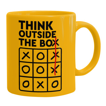 Think outside the BOX, Κούπα, κεραμική κίτρινη, 330ml (1 τεμάχιο)