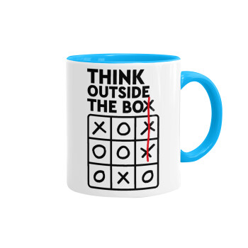 Think outside the BOX, Mug colored light blue, ceramic, 330ml