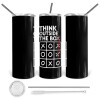 Tumbler stainless steel 600ml, with metal straw & cleaning brush