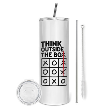 Think outside the BOX, Tumbler stainless steel 600ml, with metal straw & cleaning brush