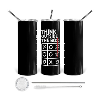 Think outside the BOX, Tumbler stainless steel 600ml, with metal straw & cleaning brush