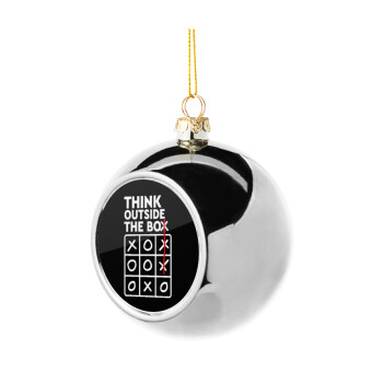 Think outside the BOX, Silver 8cm Christmas tree ball ornament