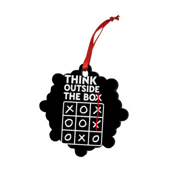 Think outside the BOX, Christmas ornament snowflake wooden 7.5cm