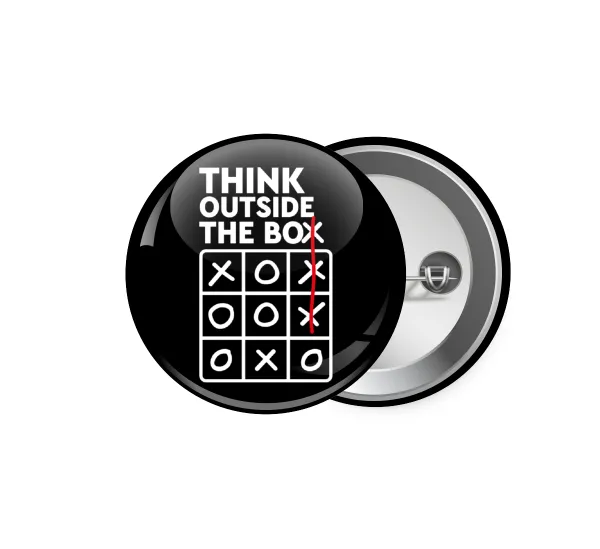 Think outside the BOX — Pin badge, 5.9cm