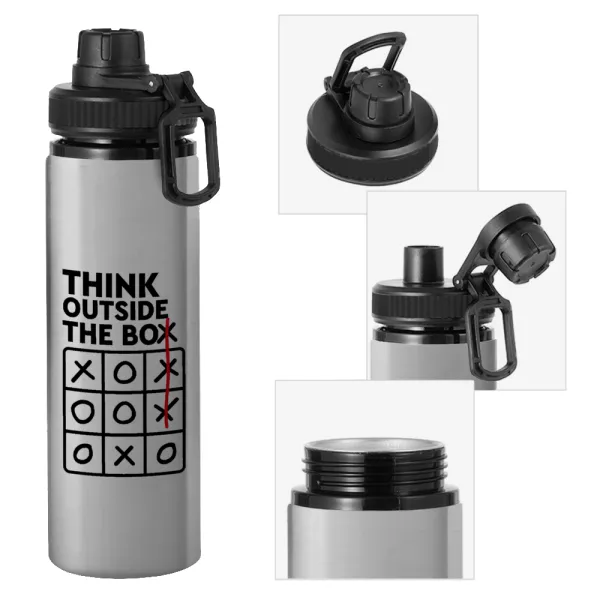 Think outside the BOX — Μεταλλικό παγούρι νερού με καπάκι ασφαλείας, αλουμινίου 850ml