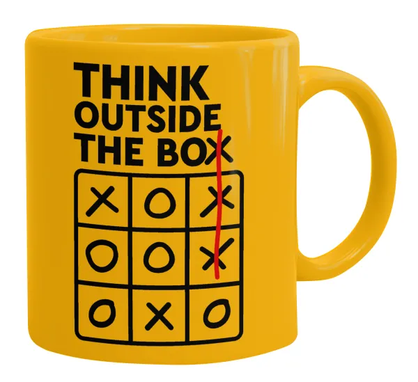 Think outside the BOX — Κούπα, κεραμική κίτρινη, 330ml