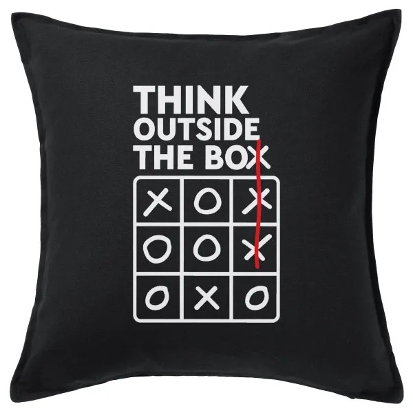 Think outside the BOX — Μαξιλάρι καναπέ Μαύρο 100% βαμβάκι, περιέχεται το γέμισμα (50x50cm)