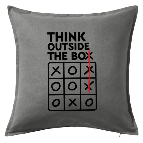 Think outside the BOX — Μαξιλάρι καναπέ Γκρι 100% βαμβάκι, περιέχεται το γέμισμα (50x50cm)