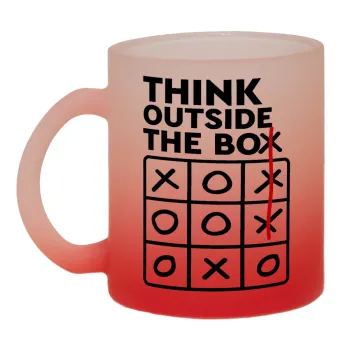 Think outside the BOX, Κούπα γυάλινη δίχρωμη με βάση το κόκκινο ματ, 330ml