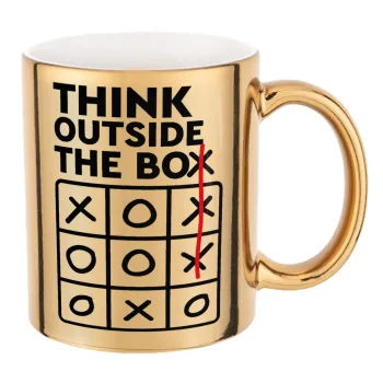 Think outside the BOX, Κούπα κεραμική, χρυσή καθρέπτης, 330ml