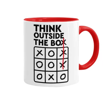 Think outside the BOX, Mug colored red, ceramic, 330ml